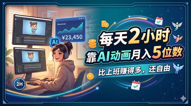 每天 2 小时,靠 AI 动画月入 5 位数,比上班赚得多,还自由-网创之家