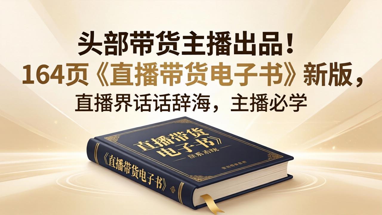 头部带货主播出品！164页《直播带货电子书》新版，直播界话术辞海，主播必学-网创之家