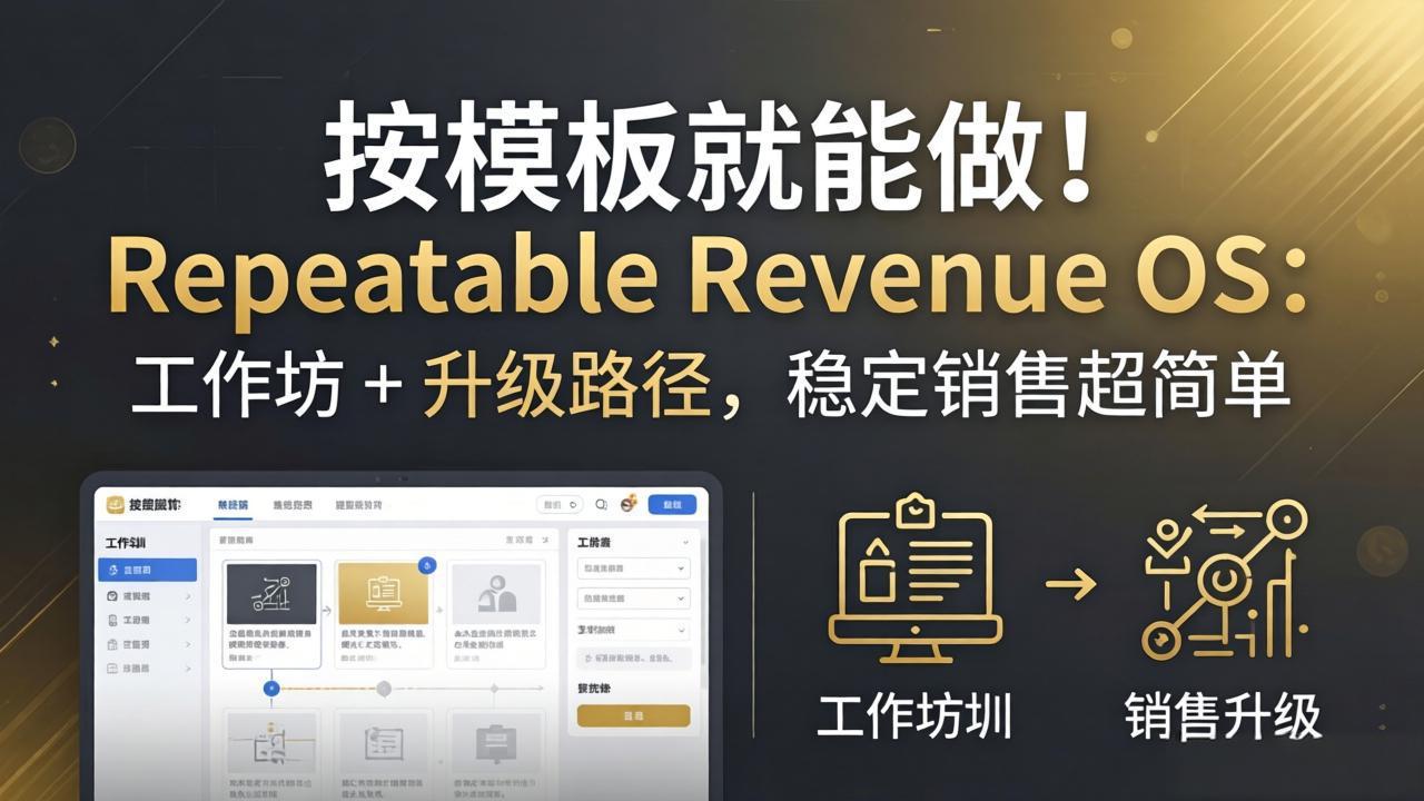 按模板就能做！Repeatable Revenue OS：工作坊 + 升级路径，稳定销售超简单-网创之家