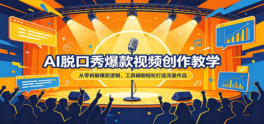 AI脱口秀爆款视频创作教学：从零拆解爆款逻辑，工具辅助轻松打造流量作品-网创之家