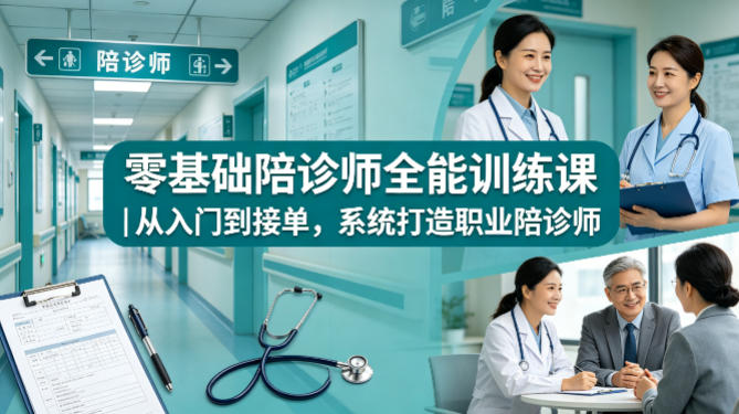 零基础陪诊师全能训练课｜从入门到接单，系统打造职业陪诊师-网创之家