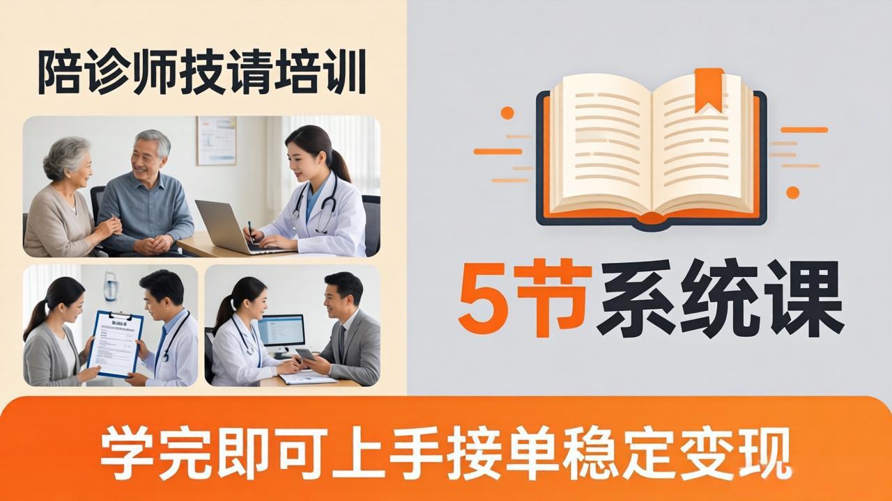 想做陪诊师不知从何下手？5节系统课教你掌握核心技能，学完即可上手接单稳定变现-网创之家