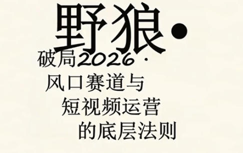 野狼团队·多平台实操运营课，覆盖AI口播、服装、好物、漫剪等热门玩法(更新4月)-网创之家
