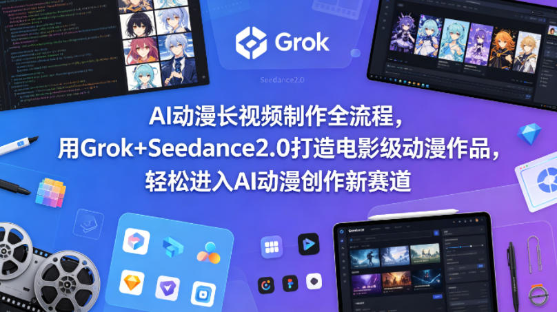 AI动漫长视频制作全流程，用Grok+Seedance2.0打造电影级动漫作品，轻松进入AI动漫创作新赛道-网创之家