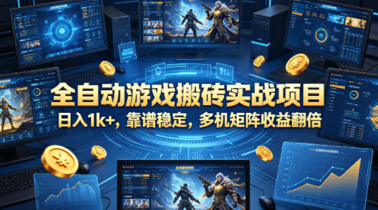 全自动游戏搬砖实战项目，日入1k+，靠谱稳定，多机矩阵收益翻倍【揭秘】-网创之家