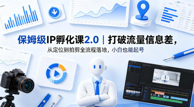 保姆级IP孵化课2.0｜打破流量信息差，从定位到拍剪全流程落地，小白也能起号-网创之家
