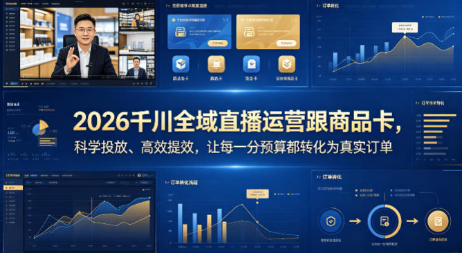 2026千川全域直播运营跟商品卡，科学投放、高效提效，让每一分预算都转化为真实订单-网创之家