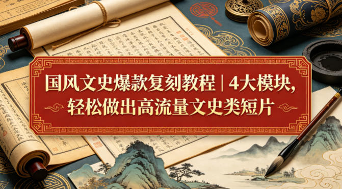 国风文史爆款复刻教程｜4大模块，轻松做出高流量文史类短片-网创之家