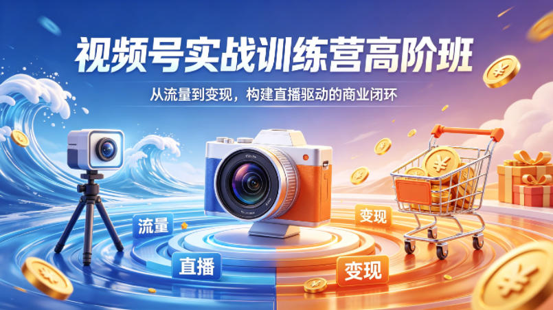 视频号实战训练营高阶班，从流量到变现，构建直播驱动的商业闭环(26年4月)-网创之家