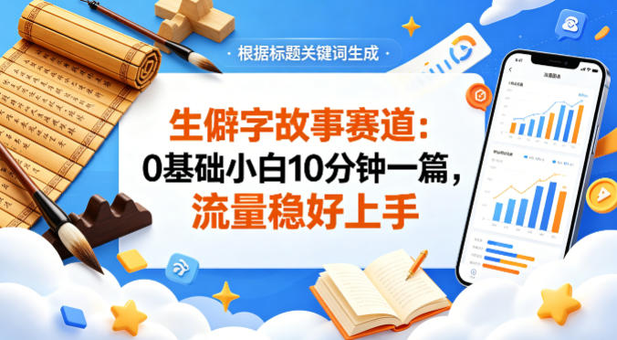 公众号流量主——生僻字故事赛道，流量稳，好上手，0基础小白也能10分钟一篇-网创之家
