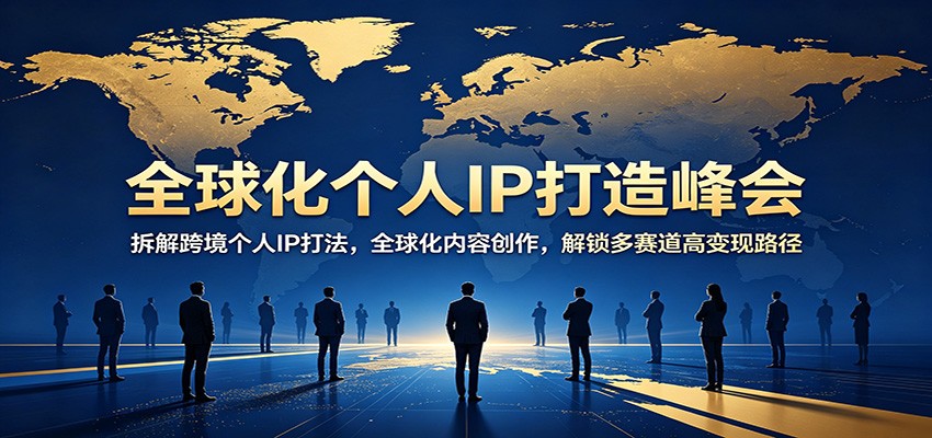 全球化个人IP打造峰会：拆解跨境个人IP打法，全球化内容创作，解锁多赛道高变现路径-网创之家