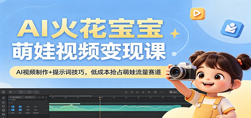 AI火花宝宝萌娃视频变现课：AI视频制作+提示词技巧，低成本抢占萌娃流量赛道-网创之家