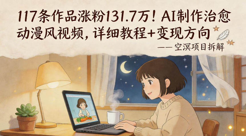 117条作品涨粉131.7W！AI制作治愈动漫风视频，详细教程+变现方向-网创之家