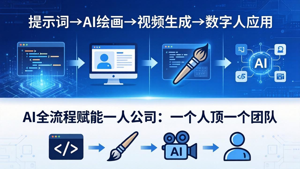 AI全流程赋能一人公司：提示词、绘画、视频、数字人、编程，一个人顶一个团队-网创之家