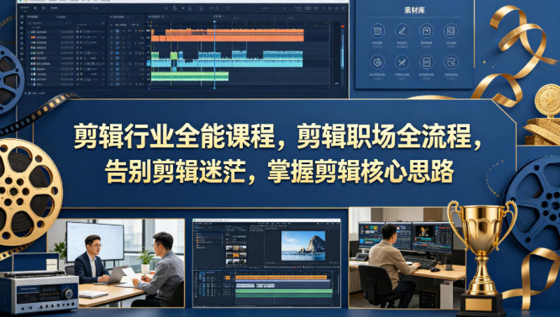 剪辑行业全能课程，剪辑职场全流程，告别剪辑迷茫，掌握剪辑核心思路-网创之家