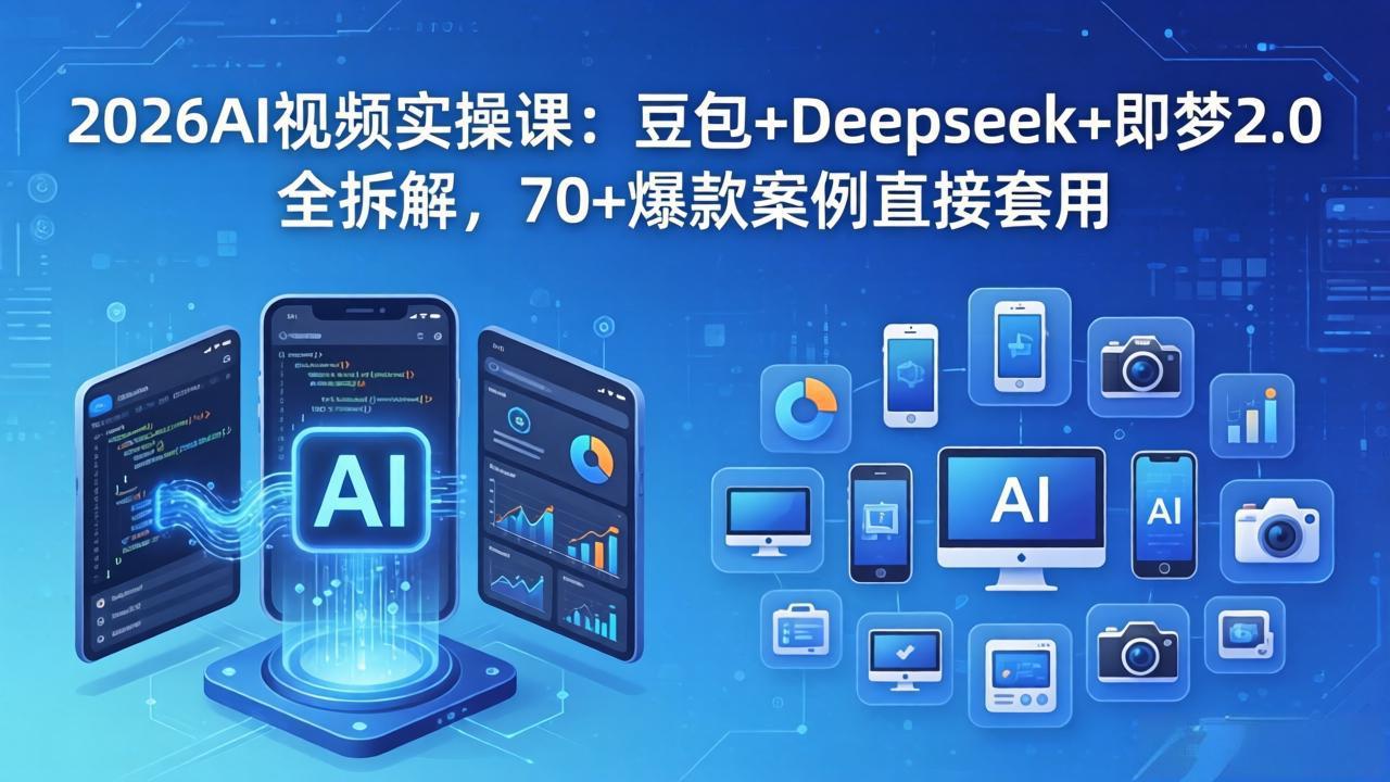 2026AI视频实操课：豆包+Deepseek+即梦2.0全拆解，70+爆款案例直接套用-网创之家