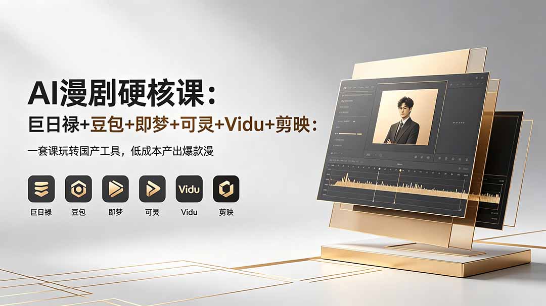 AI漫剧硬核课：巨日禄+豆包+即梦+可灵+Vidu+剪映：一套课玩转国产工具，低成本产出爆款漫剧-网创之家