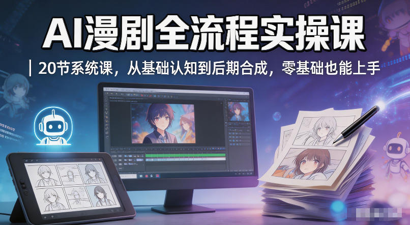 AI漫剧全流程实操课｜20节系统课，从基础认知到后期合成，零基础也能上手-网创之家