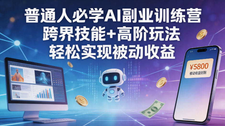 普通人必学AI副业训练营跨界技能+高阶玩法轻松实现被动收益-网创之家