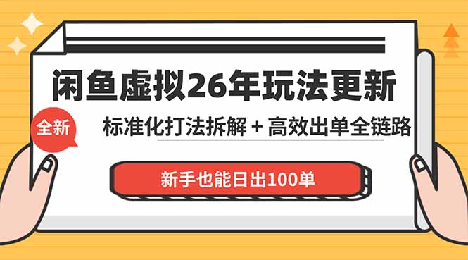 闲鱼虚拟从0到1系统化运营课程：标准化打法拆解 + 高效出单全链路教学，新手也能日出100单-网创之家
