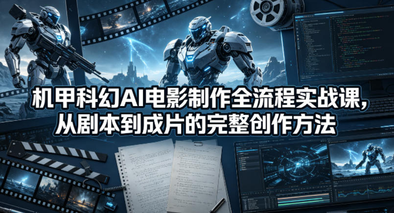 机甲科幻AI电影制作全流程实战课，从剧本到成片的完整创作方法-网创之家