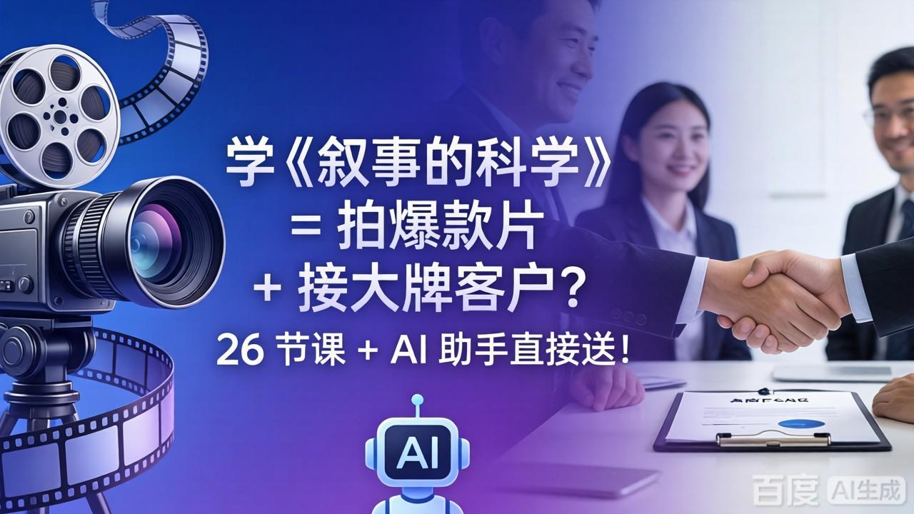 学《叙事的科学》= 拍爆款片 + 接大牌客户？26 节课 + AI 助手直接送！-网创之家