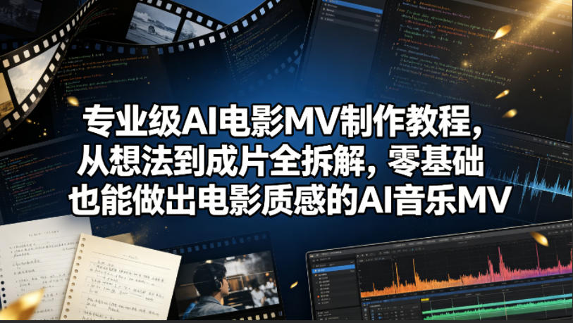 专业级AI电影MV制作教程，从想法到成片全拆解，零基础也能做出电影质感的AI音乐MV-网创之家