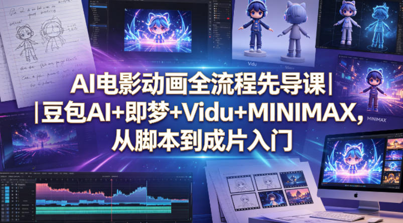 AI电影动画全流程先导课｜豆包AI+即梦+Vidu+MINIMAX，从脚本到成片入门-网创之家