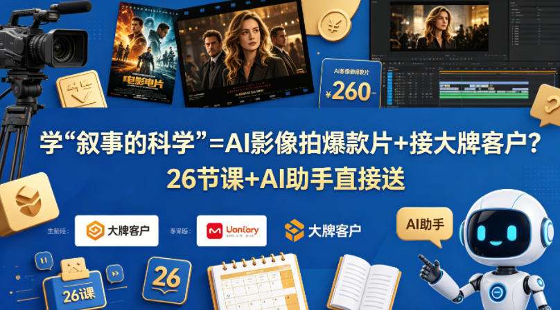 学《叙事的科学》=AI影像拍爆款片+接大牌客户？26节课+AI助手直接送【原创双语字幕】-网创之家