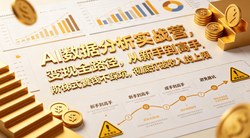 AI数据分析实战营，变现全路径，从新手到高手，阶梯式賺钱不踩坑，彻底打破收入的上限-网创之家