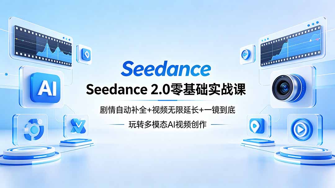 Seedance 2.0零基础实战课：剧情自动补全+视频无限延长+一镜到底：玩转多模态AI视频创作-网创之家