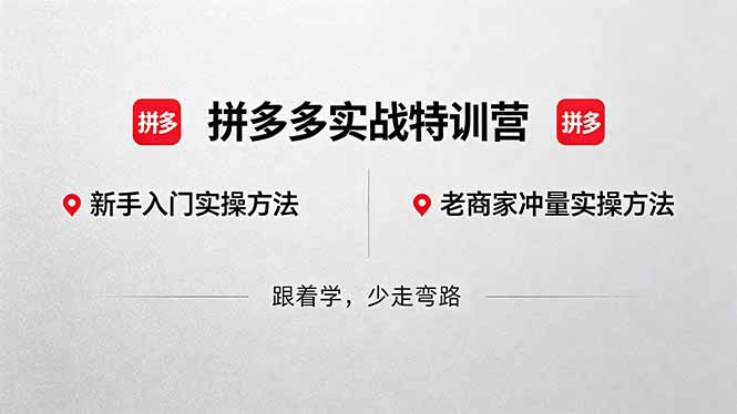 拼多多实战特训营(更新5月3-网创之家