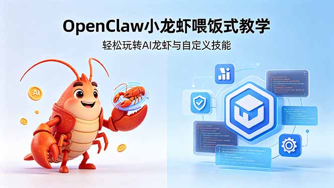 不用懂技术！OpenClaw小龙虾喂饭式教学，轻松玩转AI龙虾与自定义技能-网创之家