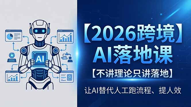 2026跨境AI落地课，不讲理论只讲落地，让AI替代人工跑流程、提人效-网创之家