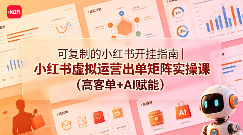 可复制的小红书开挂指南｜小红书虚拟运营出单矩阵实操课(高客单+AI赋能)-网创之家