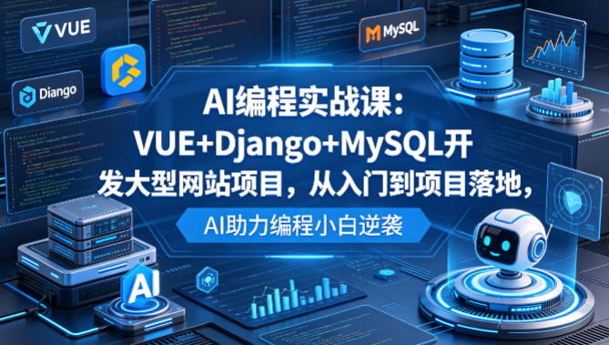 AI编程实战课：VUE+Django+MySQL开发大型网站项目，从入门到项目落地，AI助力编程小白逆袭-网创之家