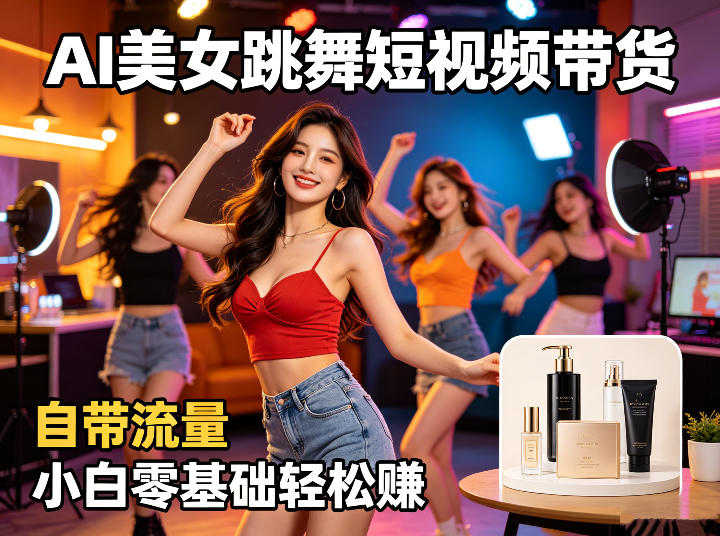 AI美女跳舞短视频带货：自带流量，小白零基础轻松賺，详细拆解-网创之家