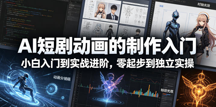 AI短剧动画的制作入门，小白入门到实战进阶，零起步到独立实操-网创之家
