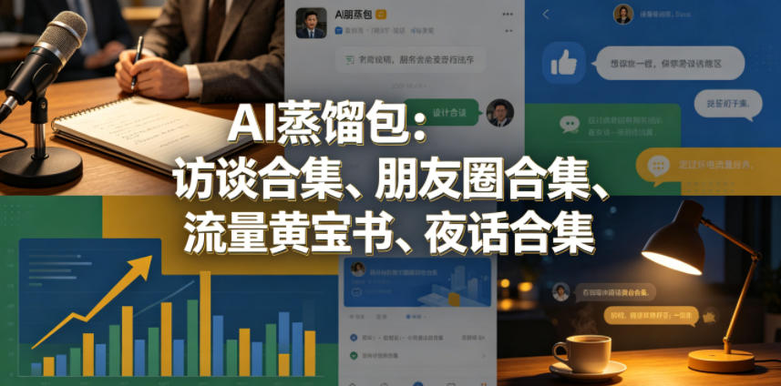 AI蒸馏包：访谈合集、朋友圈合集、流量黄宝书、夜话合集【文档】-网创之家