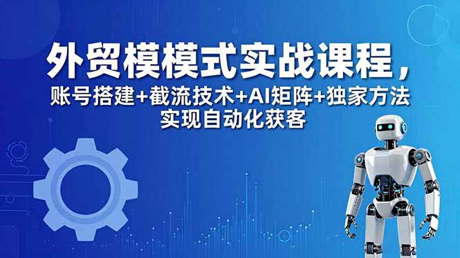 外贸新模式实战课程-更新5月，账号搭建+截流技术+AI矩阵+独家方法实现自动化获客-网创之家
