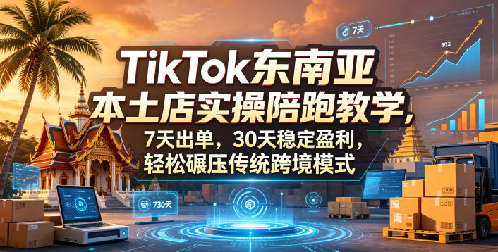 TikTok东南亚本土店实操陪跑教学，7天出单，30天稳定盈利，轻松碾压传统跨境模式-网创之家