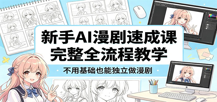 新手AI漫剧速成课：完整全流程教学，不用基础也能独立做漫剧-网创之家