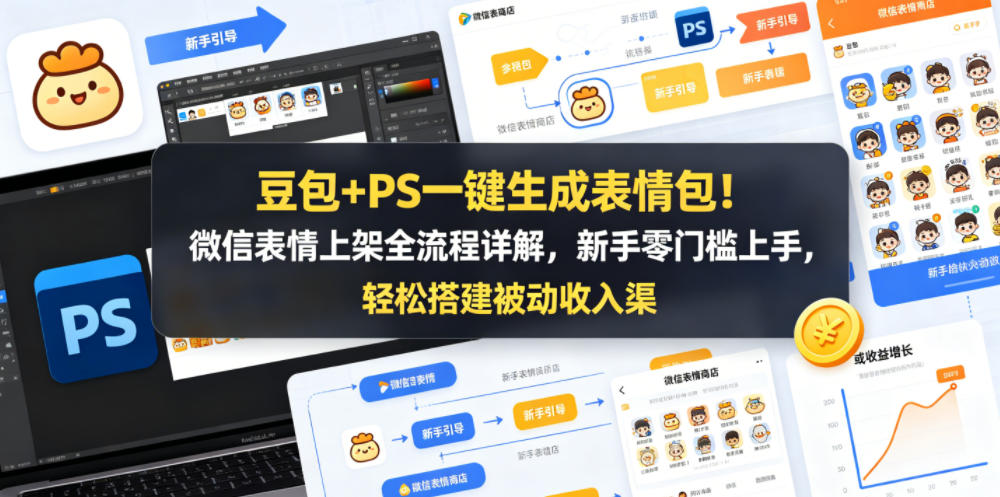 豆包+PS一键生成表情包！微信表情上架全流程详解，新手零门槛上手，轻松搭建被动收入渠道-网创之家