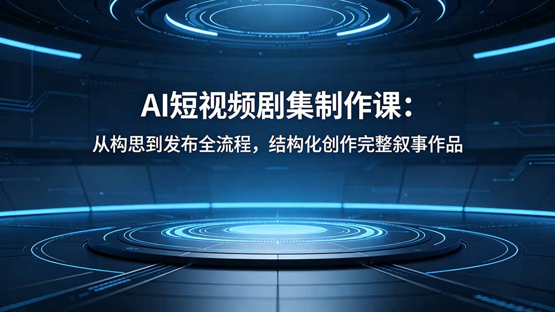 AI短视频剧集制作课：从构思到发布全流程，结构化创作完整叙事作品-网创之家