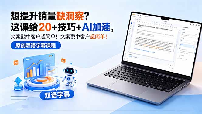 想提升销量缺洞察？这课给 20 + 技巧 + AI 加速，文案戳中客户超简单！【原创双语字幕】-网创之家