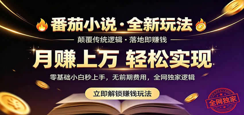 番茄小说5月最新独家玩法，稳定落地实测月入过万！-网创之家