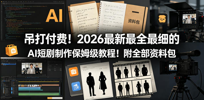 吊打付费！2026最新最全最细的AI短剧制作保姆级教程！附全部资料包-网创之家