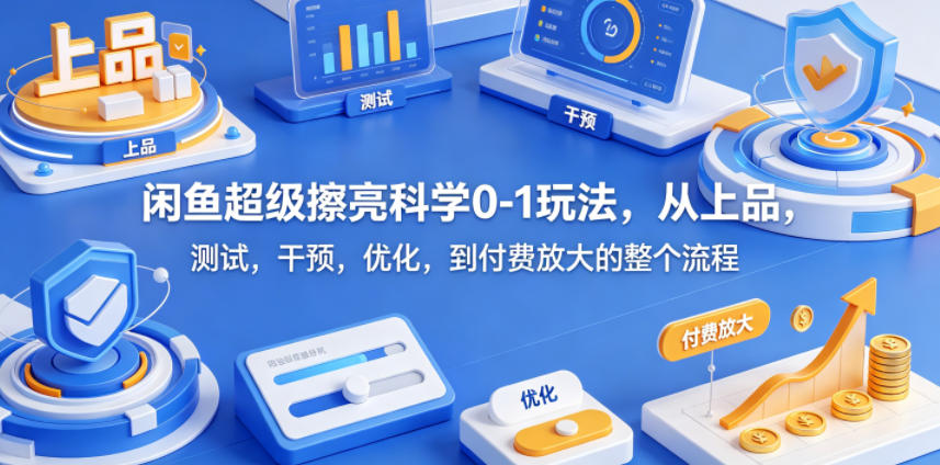 闲鱼超级擦亮科学0-1玩法，从上品，测试，干预，优化，到付费放大的整个流程-网创之家