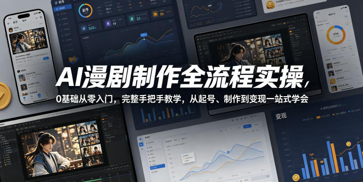 AI漫剧制作全流程实操，0基础从零入门，完整手把手教学，从起号、制作到变现一站式学会-网创之家