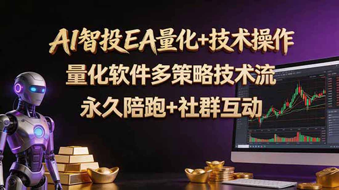 AI智投EA量化操作技术训练营，软件自动操作，简单学习轻松上入手日入30-100U-网创之家